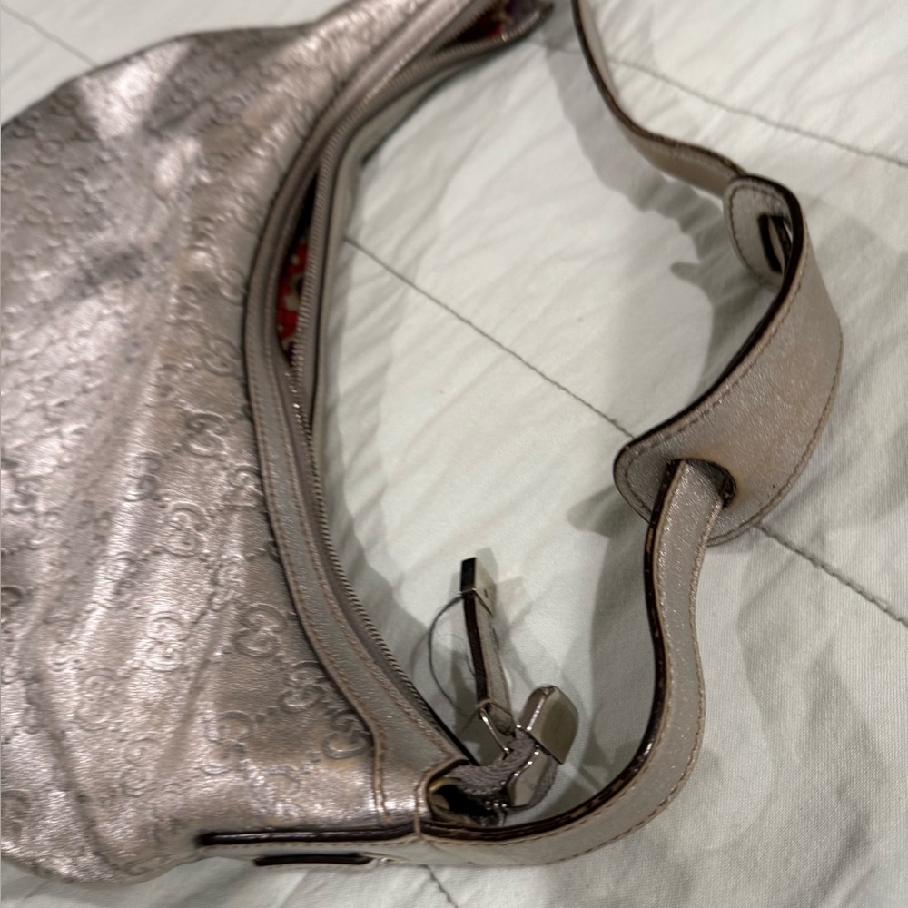 Gucci Silver Shimmer Shoulder Bag
